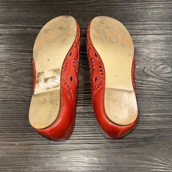 Steve Madden Pixee Red Leather Flats - Picture 4 of 4